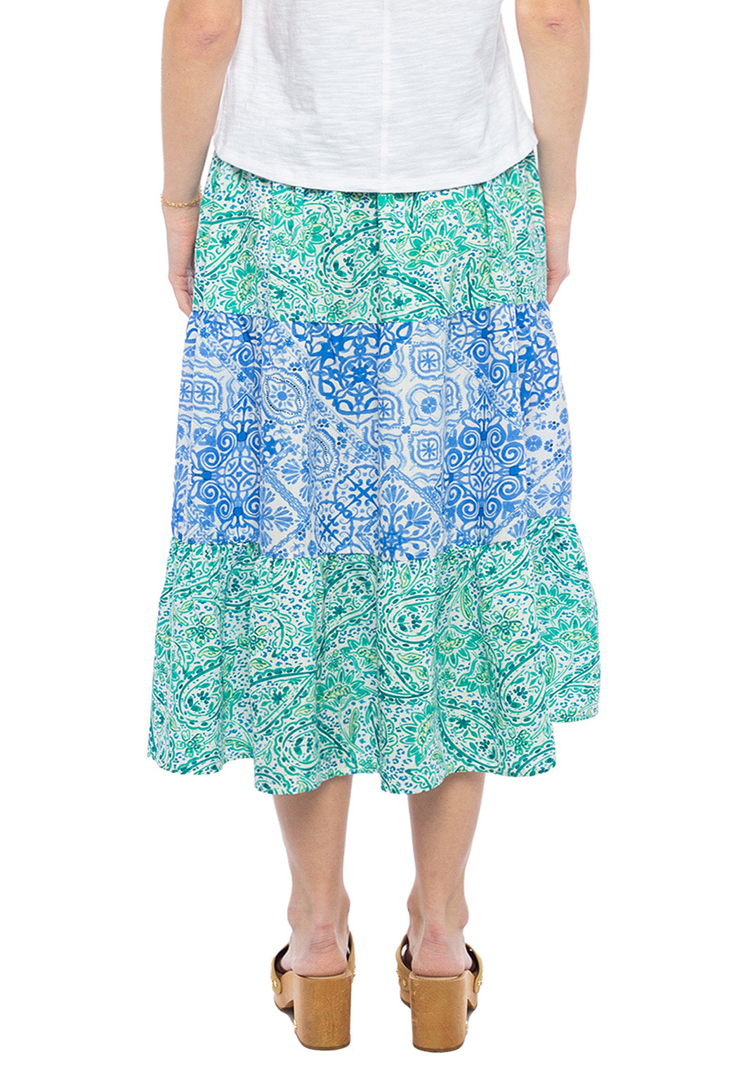 Linen-Like Smocked Yoke Skirt