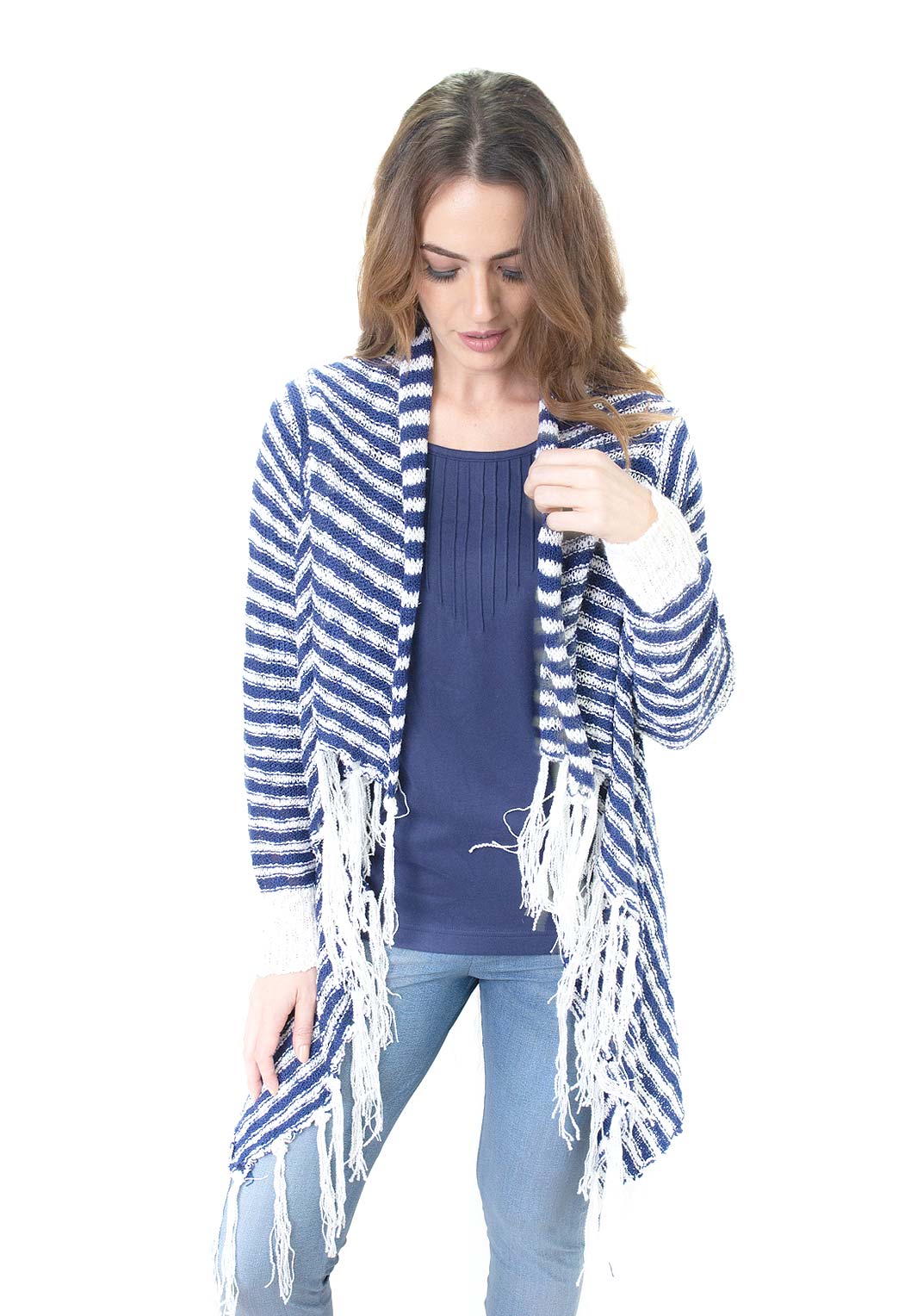 Long Line Cardigan with Fringe