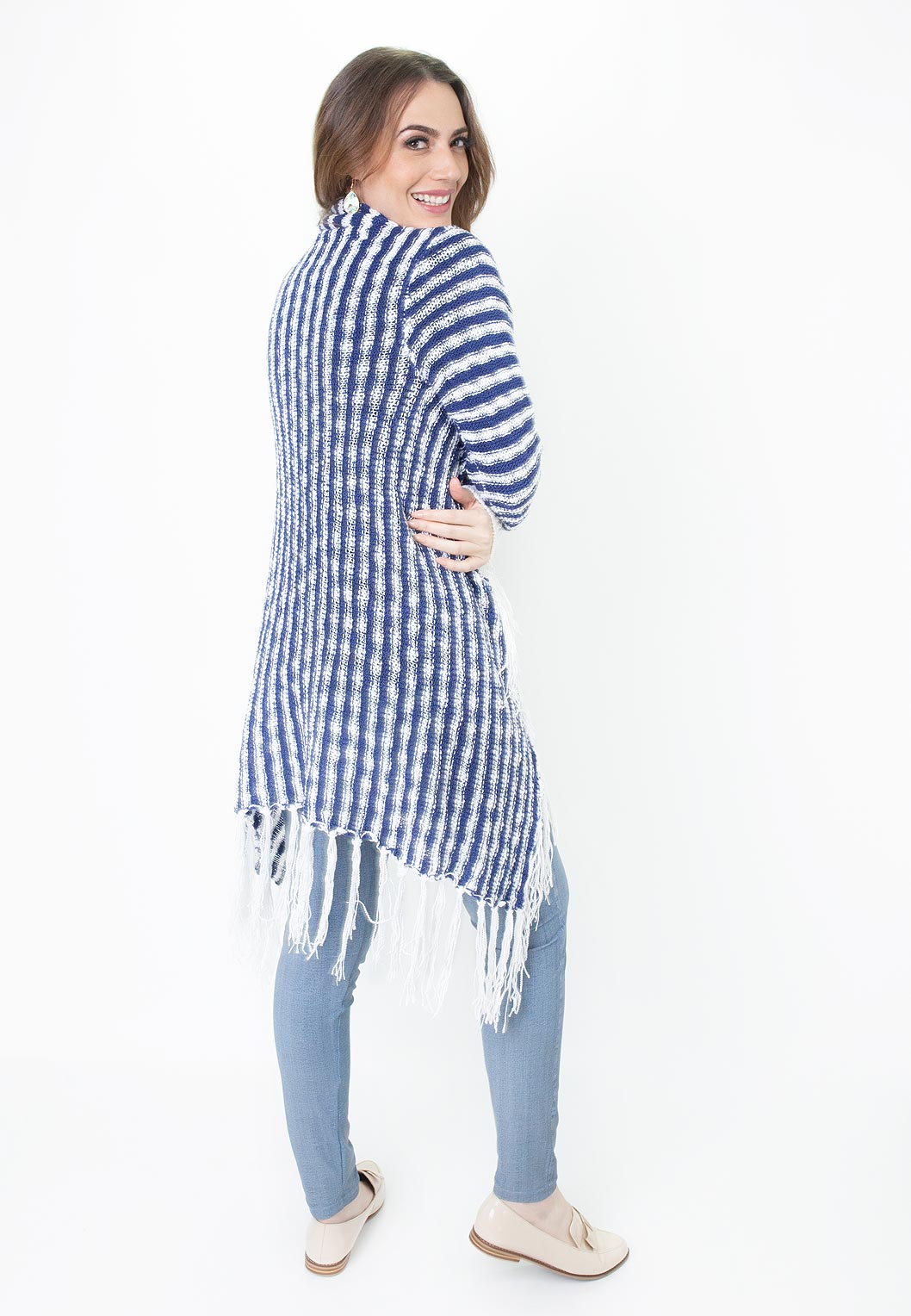 Long Line Cardigan with Fringe