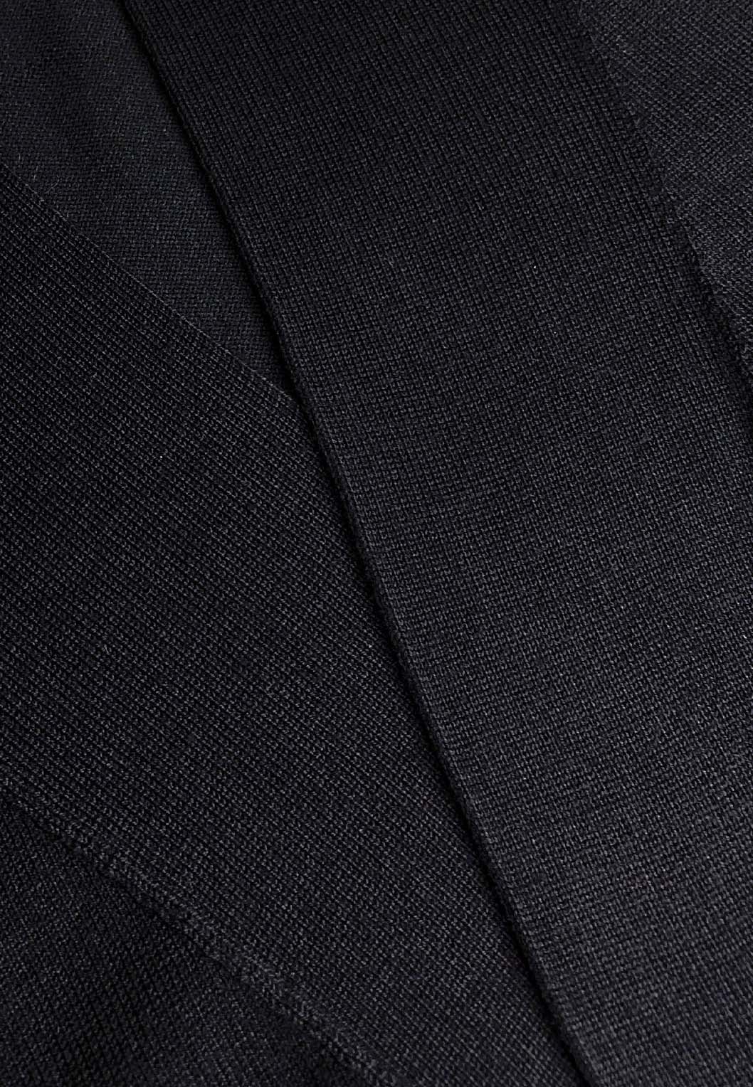 Long Cardigan Long Sleeve Open Front Knit Cardigan  - Black