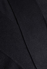 Mid-length Cardigan Long Sleeve Open Front Knit Cardigan  - Black