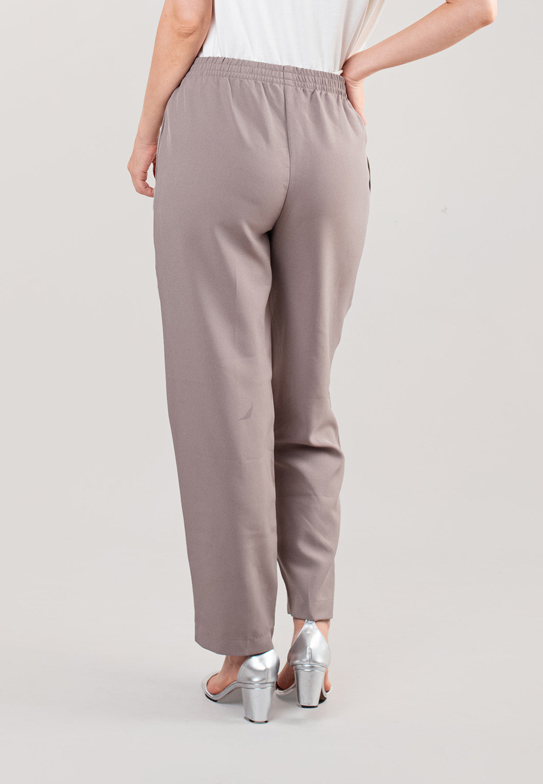 Poly Poplin Pull On Pants Mocha