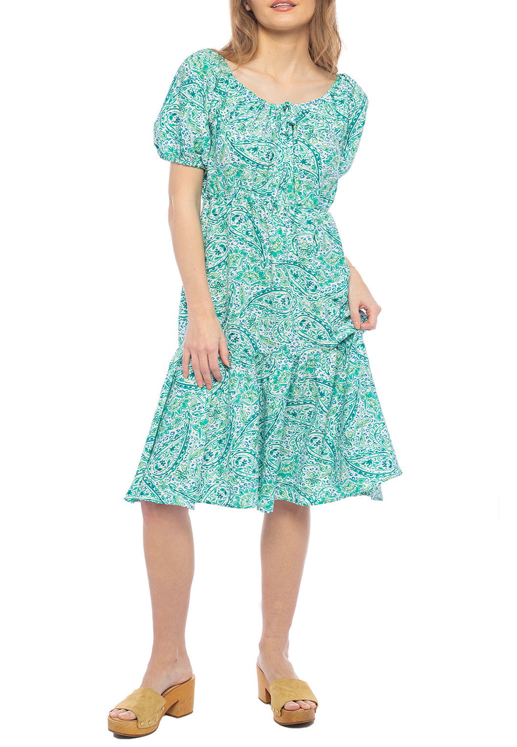 Linen-Like Print Dress