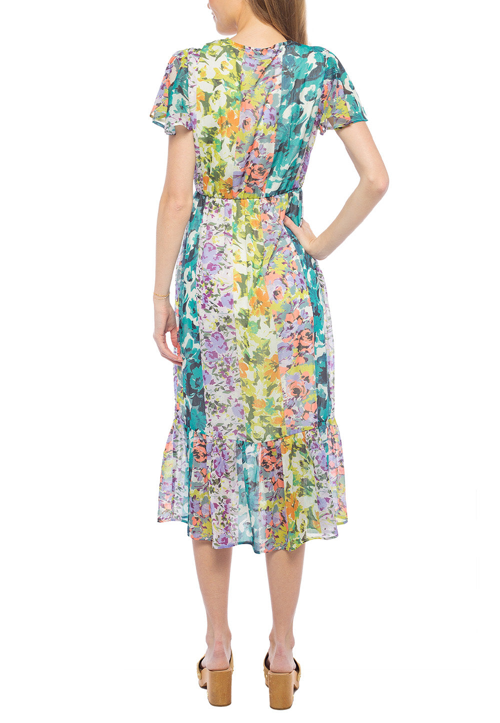 Faux Wrap Crystal Yoryu Printed Dress