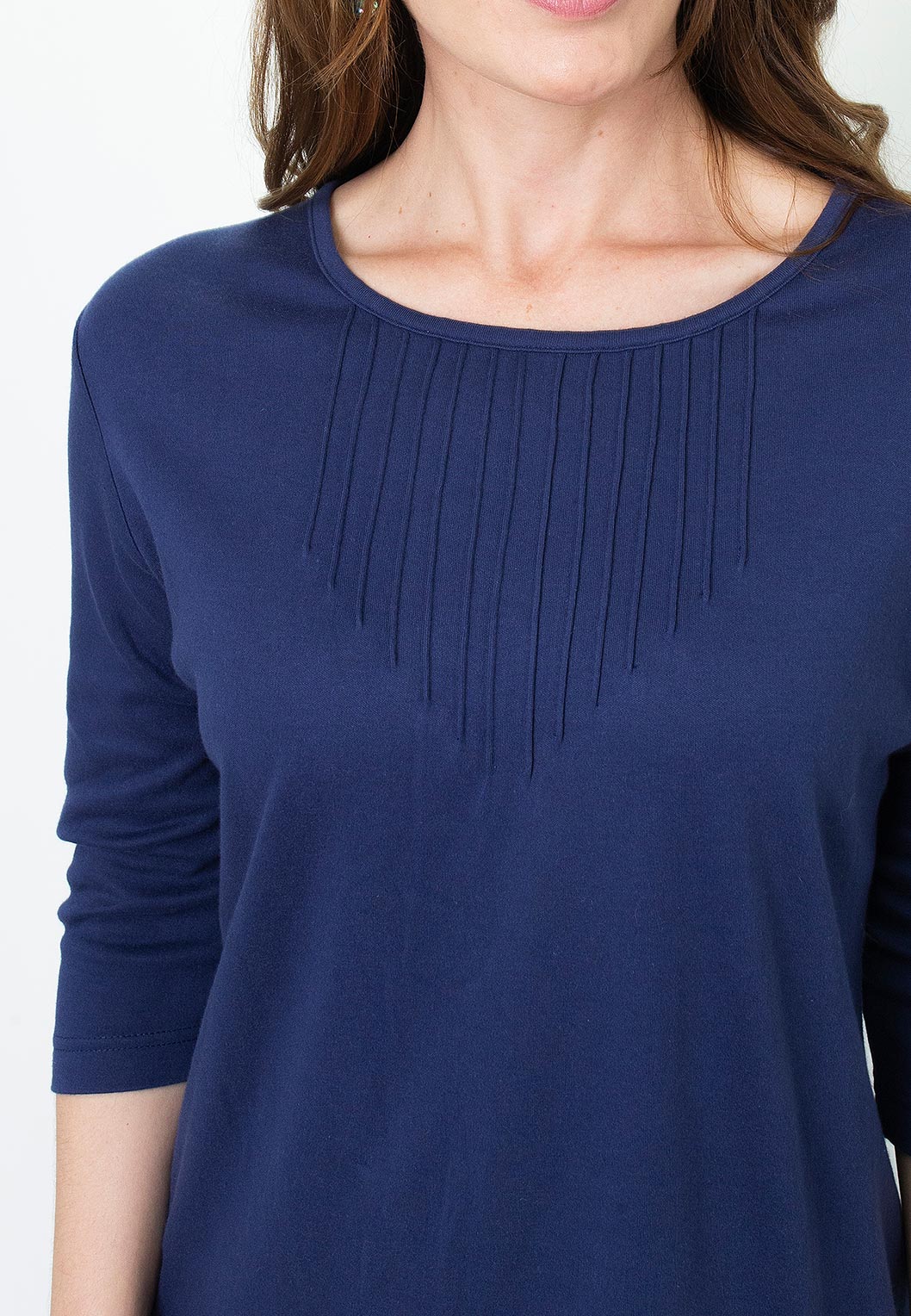 Pintuck Neck Top