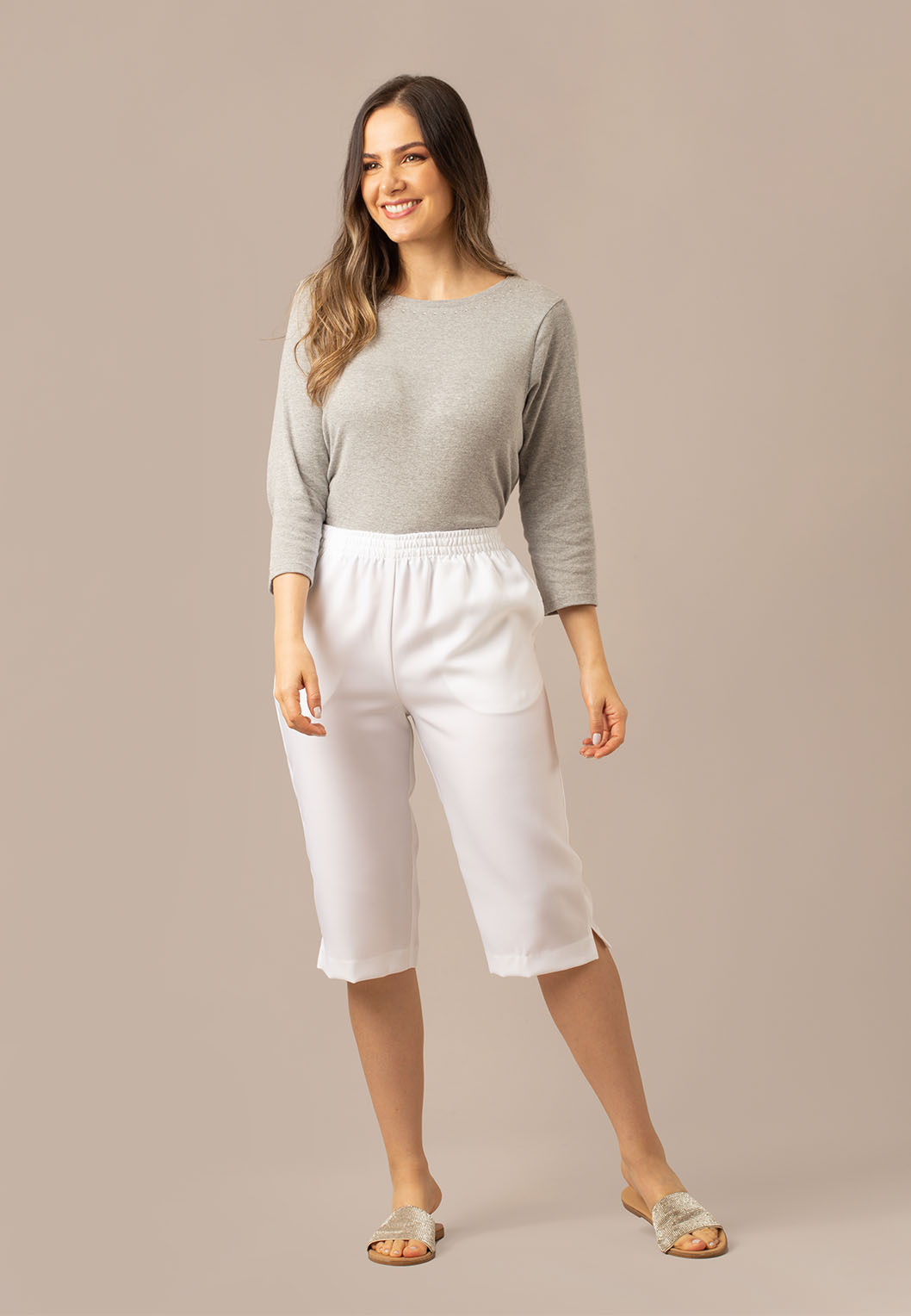 Pull On Poly Poplin Capri