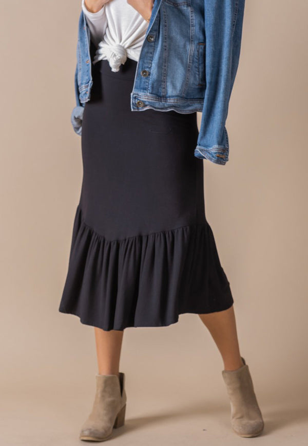 Boho Ruffle Midi Skirt