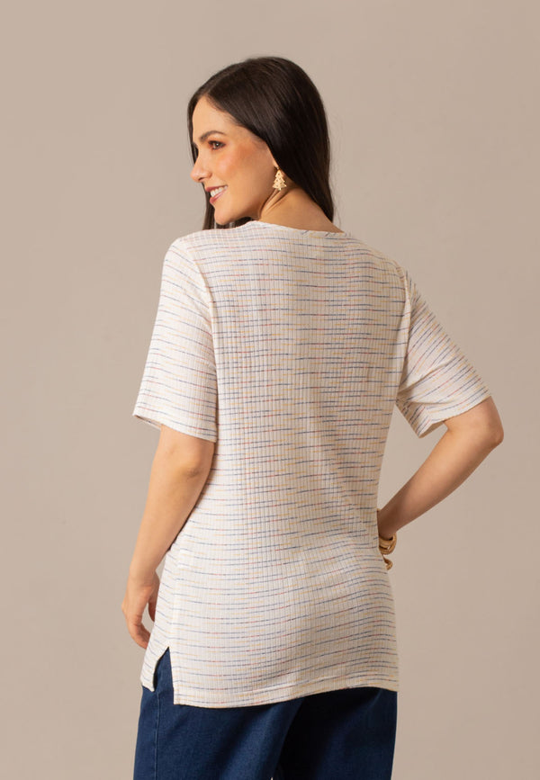 Short Sleeve Rouched Neck Top