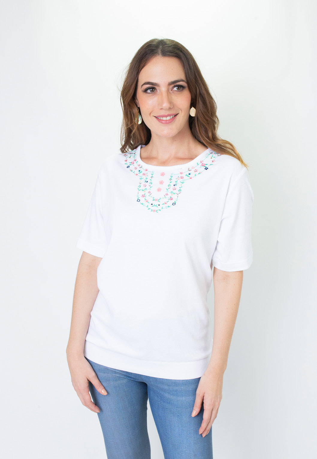 Short Sleeve Jewel Knit Top