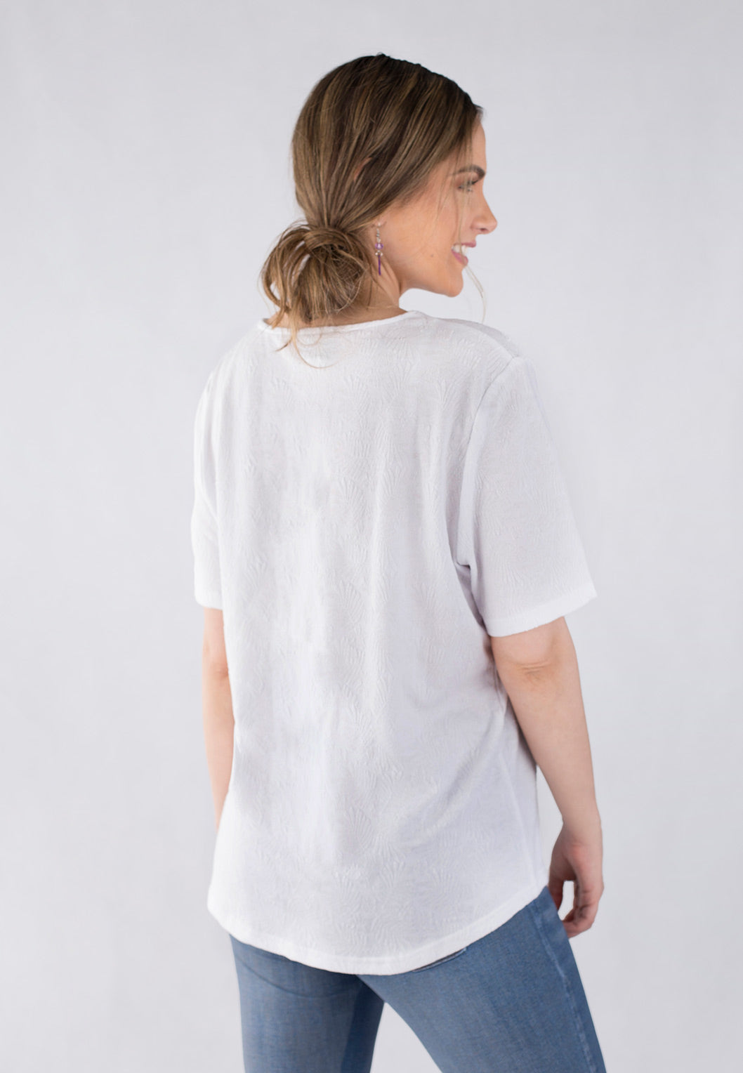 Short Sleeve Jewel Neck Top