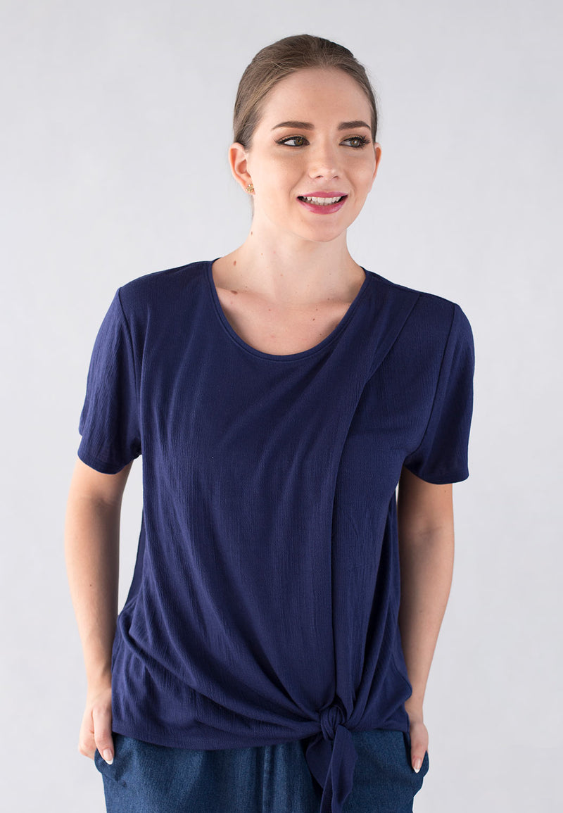 Short Sleeve Jewel Neck