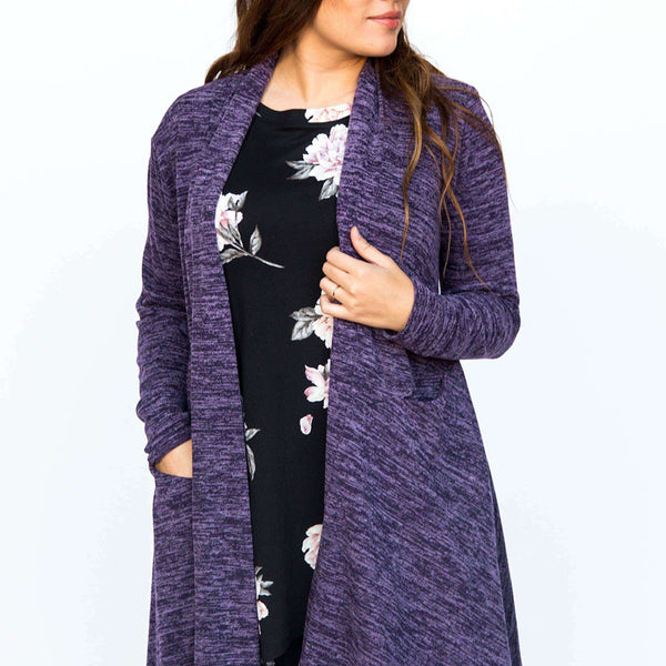 Cascade Cardigan Black Berry