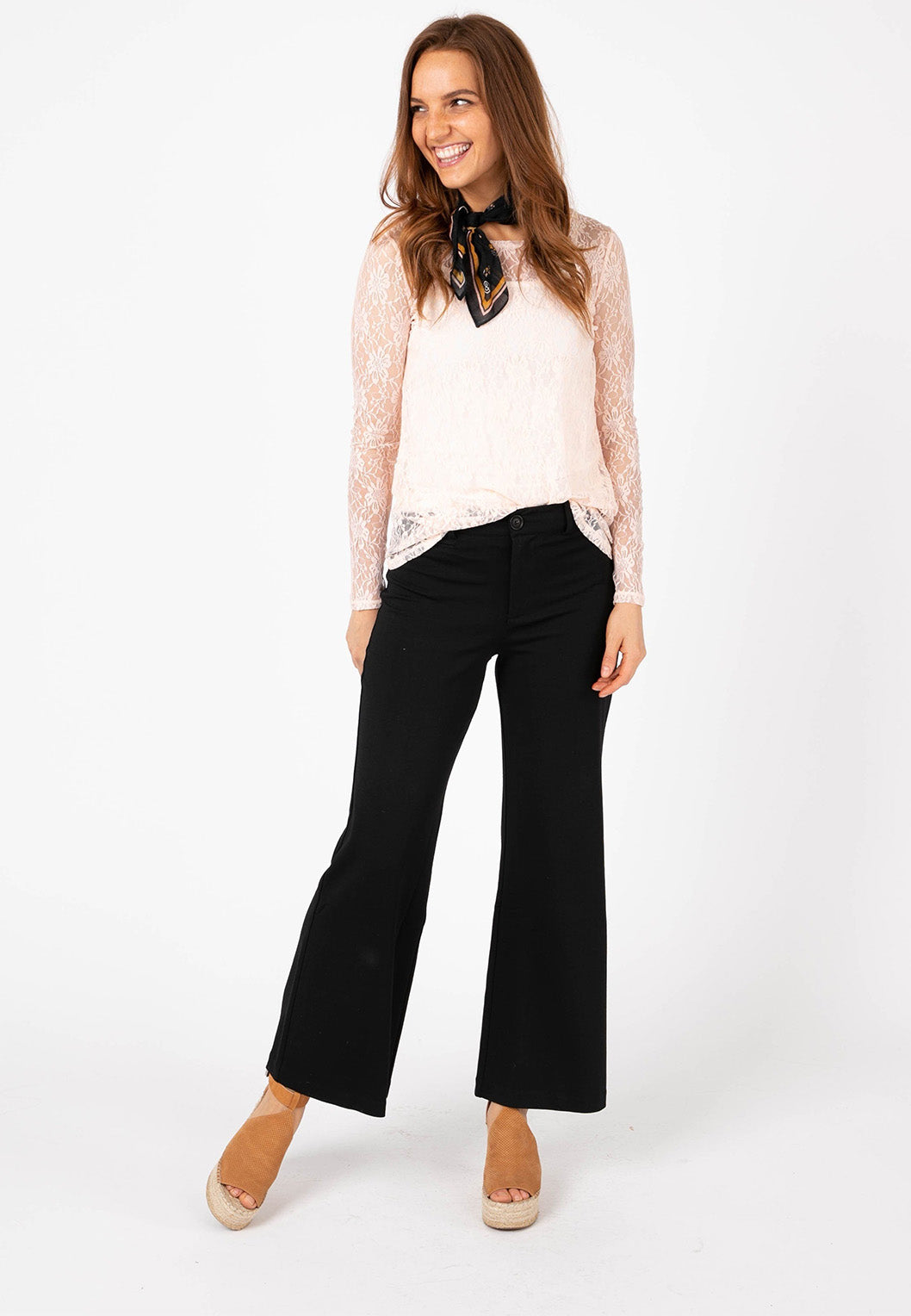 Wide Leg Trouser Ponte Black