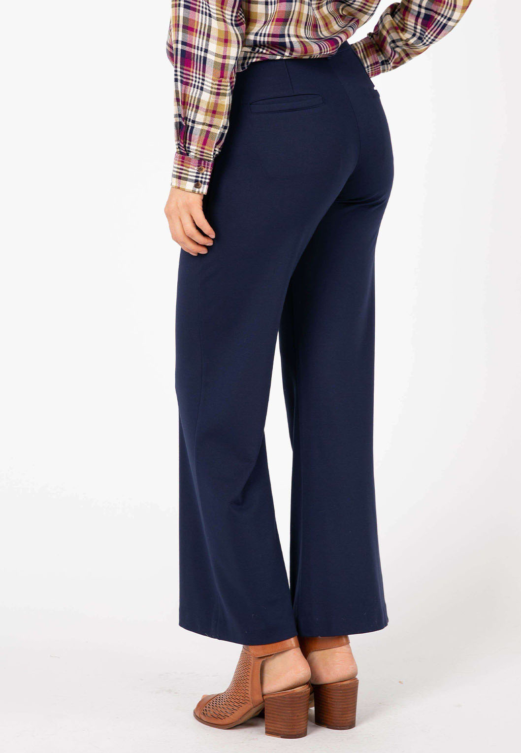 Wide Leg Trouser Ponte Navy